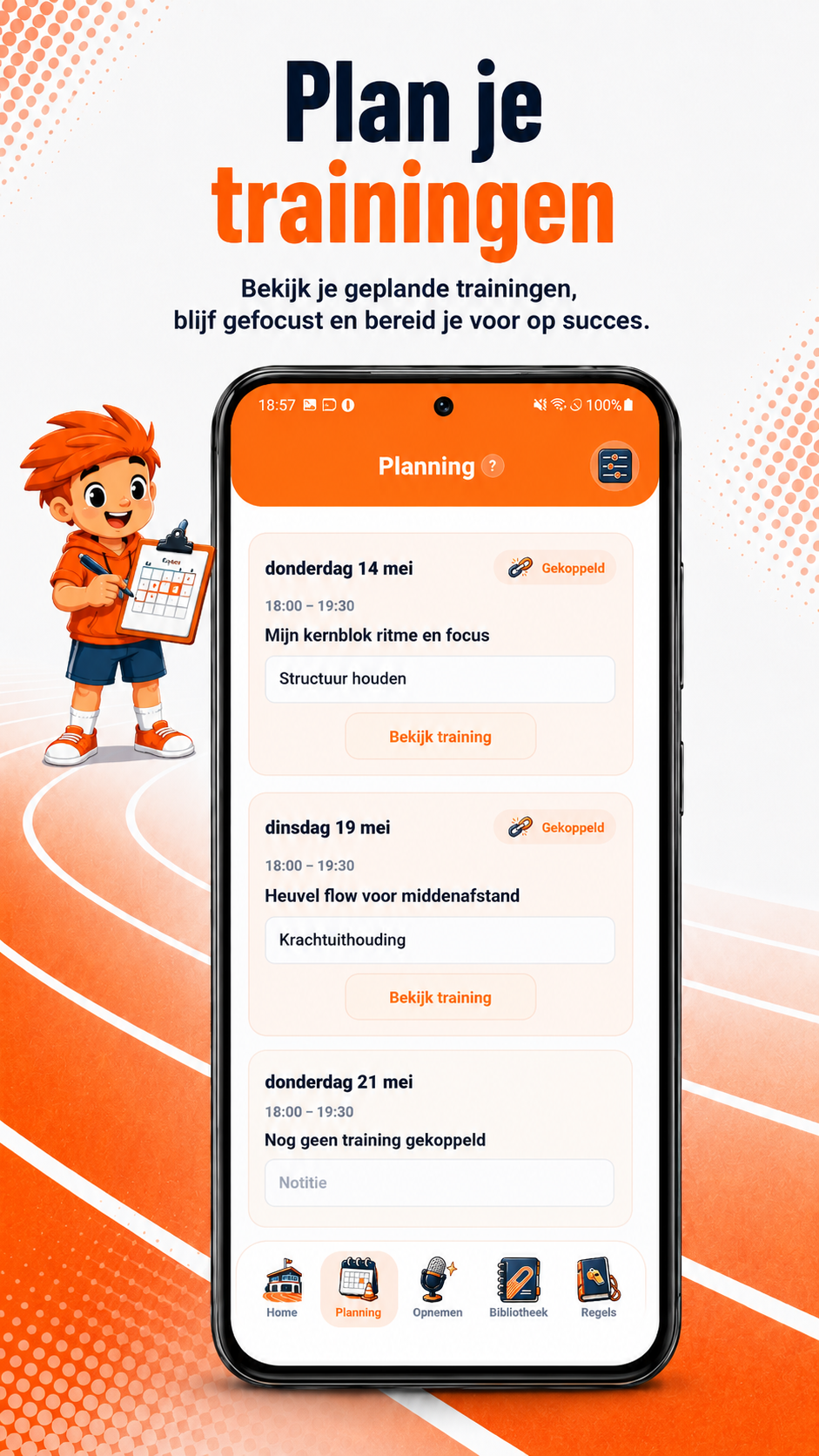 Promo-afbeelding: plan je trainingen in Atletiek Friek